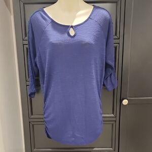 French Laundry Navy Keyhole Blouse